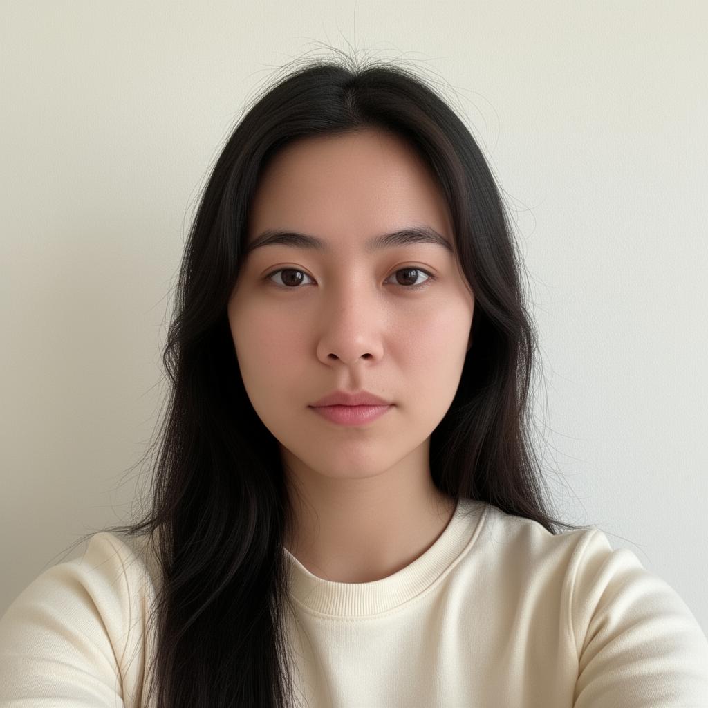 Flat studio portrait on a neutral backdrop