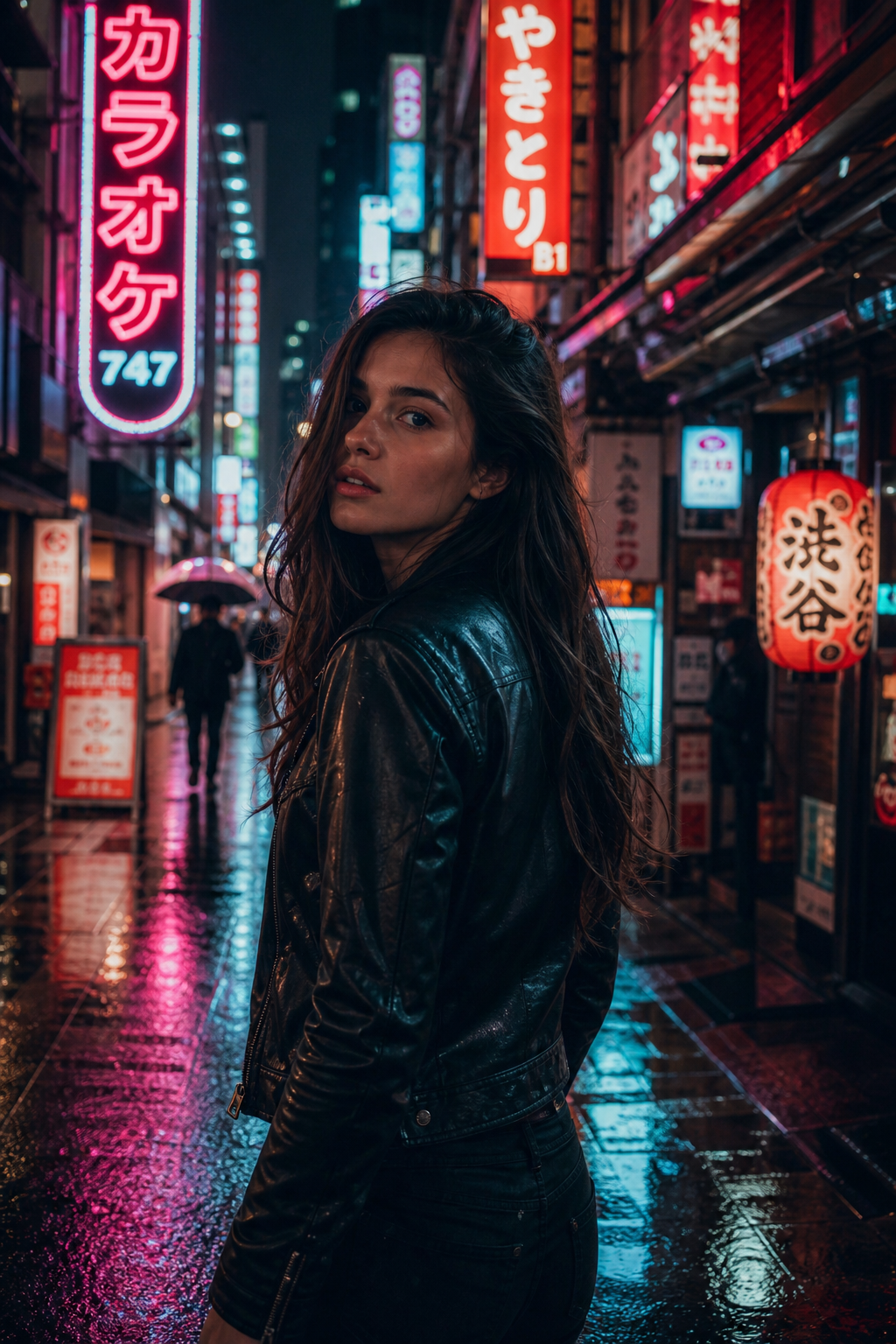 Tokyo neon alley lifestyle scene with the same creator