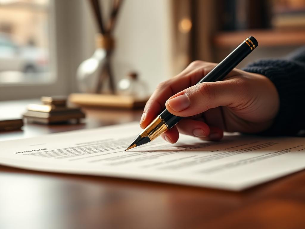 Fountain pen signing a representation agreement